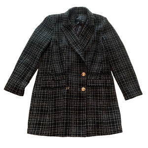 Ever New Melbourne Jacket Womens 12 Cottage Core Dark Plaid Double Breasted Coat